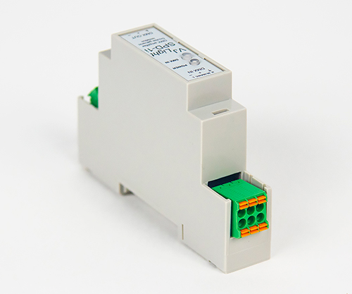 VJLight SPD-1i - усилитель DMX сигнала на DIN рейку с двойной гальванической развязкой и индикаторами.