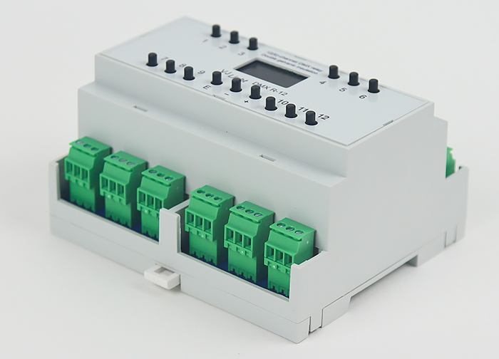 DMX реле 12/6 каналов на DIN рейку с двойной гальванической развязкой VJLight DMX R-12