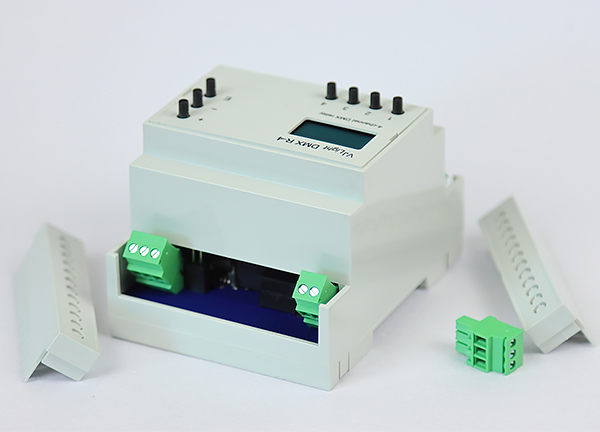  VJLight DMX R-4 - DMX реле на DIN рейку 4 канала с двойной гальванической развязкой