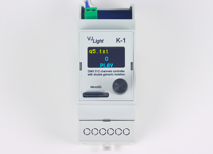 DMX контроллер 512 каналов с двойной гальванической развязкой и простым программированием в текстовом файле &quot;VJLight К-1&quot;.