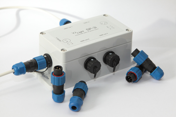 VJLight SP-3i - DMX сплиттер-усилитель IP68 (IP67) 3 выхода с двойной гальванической развязкой и индикаторами.