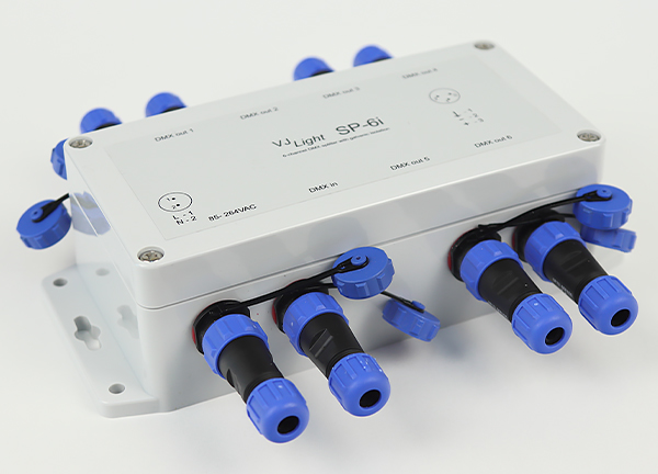 IP68 DMX сплиттер-усилитель свободного крепления с двойной гальванической развязкой &quot;VJLight SP-6i&quot;
