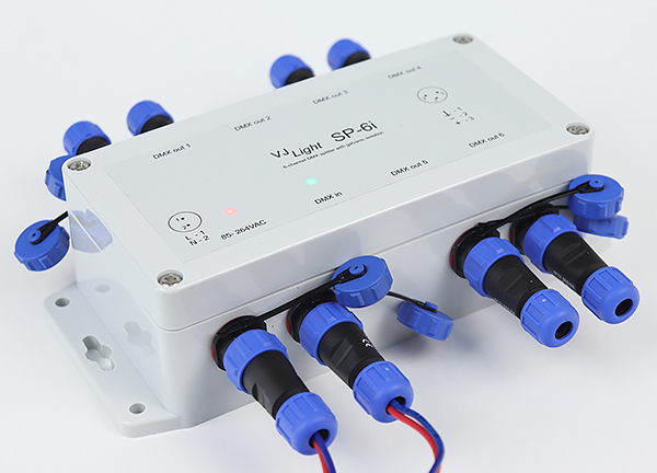 IP68 DMX сплиттер-усилитель свободного крепления с двойной гальванической развязкой &quot;VJLight SP-6i&quot;