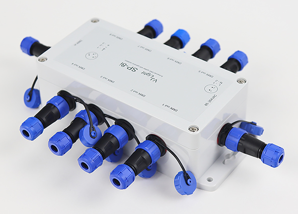 IP-68 DMX сплиттер-усилитель свободного крепления с двойной гальванической развязкой &quot;VJLight SP-6i&quot;. Всепогодный.