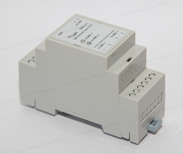 VJLight SVD-2-1 - Автоматический переключатель DMX входов с двойной гальванической развязкой.